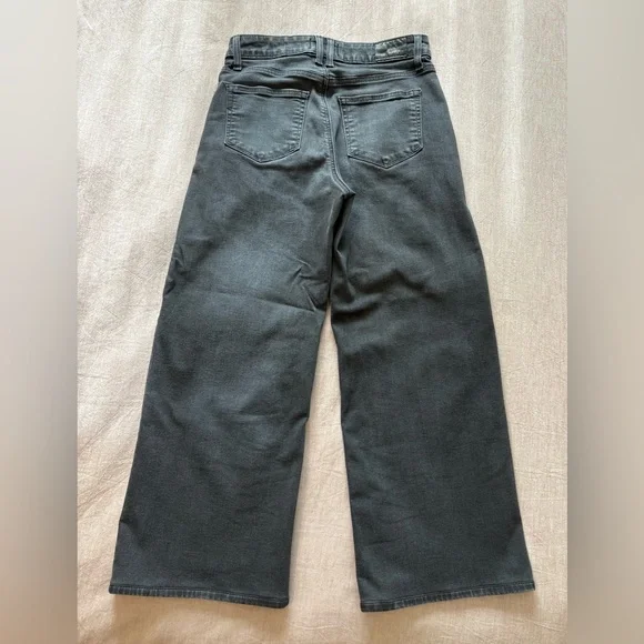 PAIGE Charcoal Cropped Wide-Leg Jeans - Picture 2 of 5